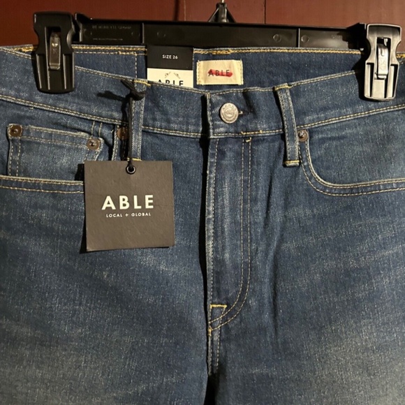 Able Elena Skinny Straight Leg Released Hem Ankle Denim Jeans Size 26 - NWT - Picture 3 of 16